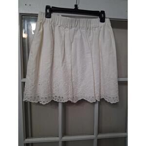 SOCIOLOGY Women's SZ Medium White Mid Length Skirt Floral Sheer
